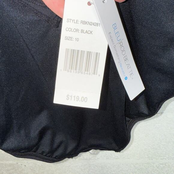 Bleu by Rod Beattie Let's Get Knotty Draped 1 Piece Swimsuit black 10 $119 - Picture 12 of 13